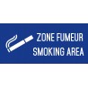 Autocollant vinyl - Zone fumeur smoking area - L.200 x H.100 mm
